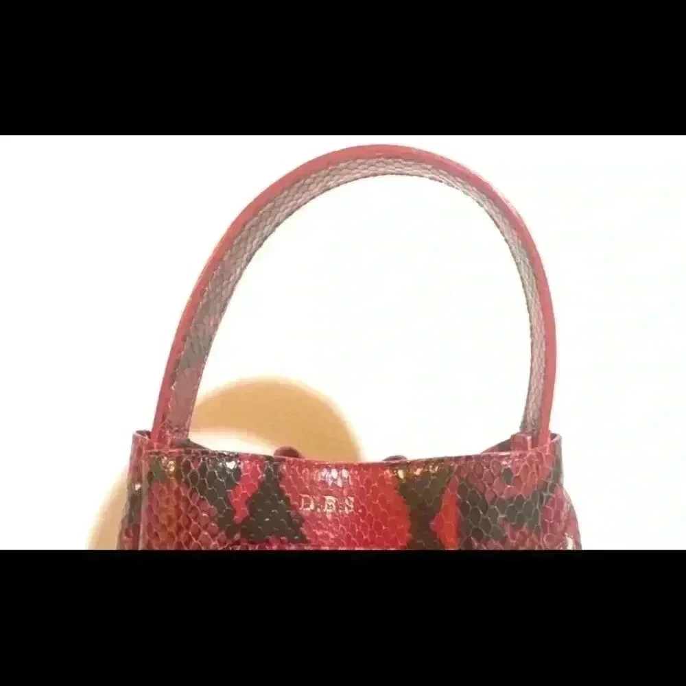 AU Printermps snakeskin print leather satchel handbag